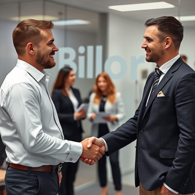 Bilnor Manager shaking hands with new client